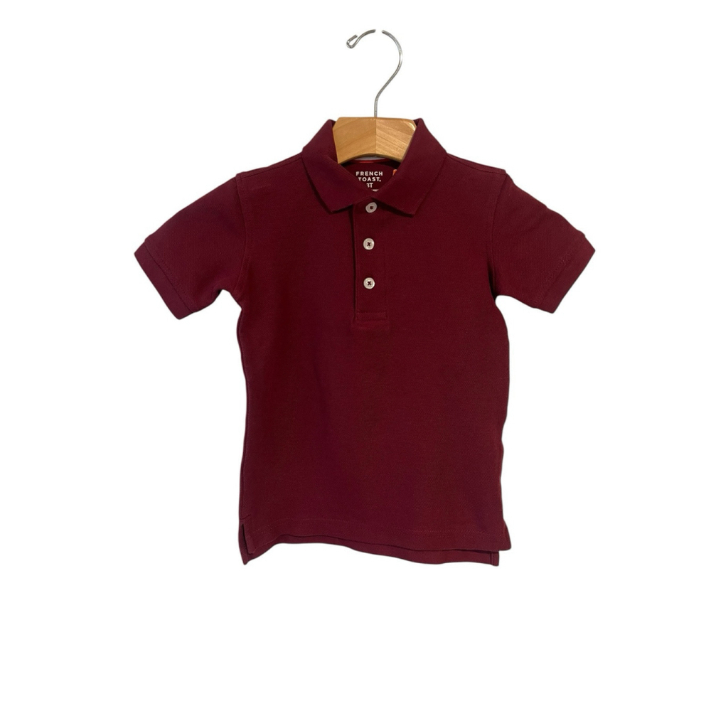French Toast Boys Polo Shirt School Uniform Size 3T Burgundy